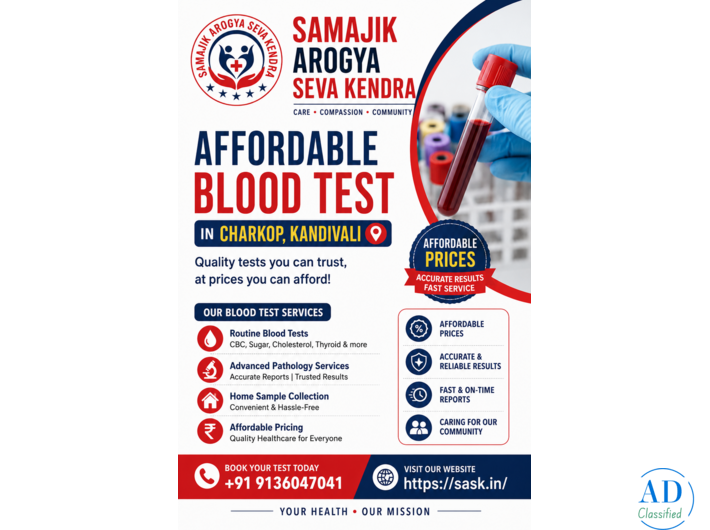 Affordable Blood Test in Kandivali | Samaji Arogya Seva Kendra