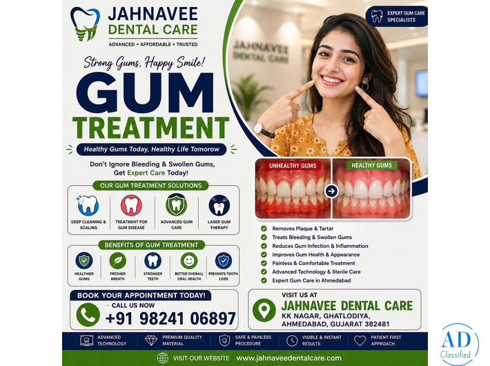 Painless Gum Treatment in Ahmadabad | Jahnavee Dental Care