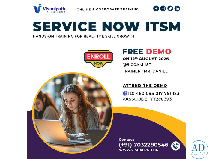 ServiceNow ITSM Free Live Demo | Online Corporate Training