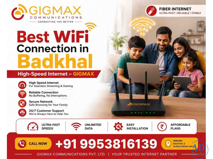 Best WiFi Connection in Badkhal | High-Speed Internet – GIGMAX