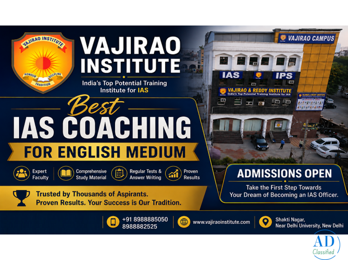 Best IAS Coaching for English Medium – Vajirao & Reddy Institute