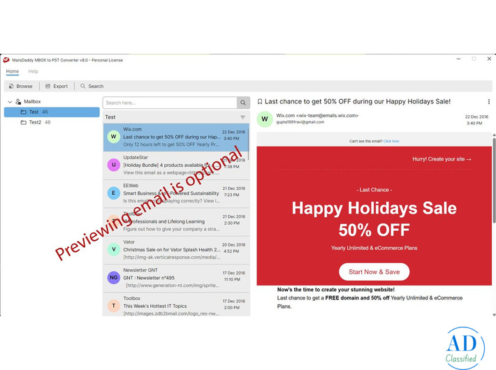 MailsDaddy MBOX to PST Converter Tool