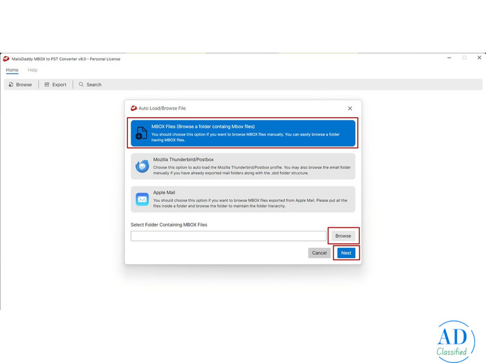 MailsDaddy MBOX to PST Converter Tool