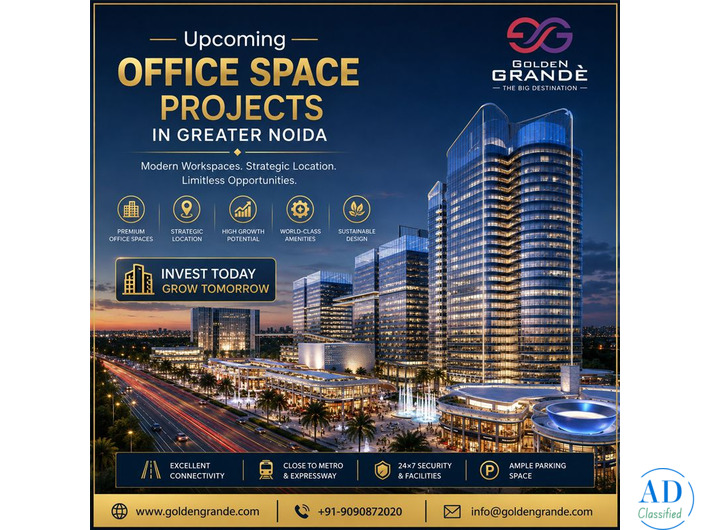 Upcoming office space projects in Greater Noida | Golden Grande