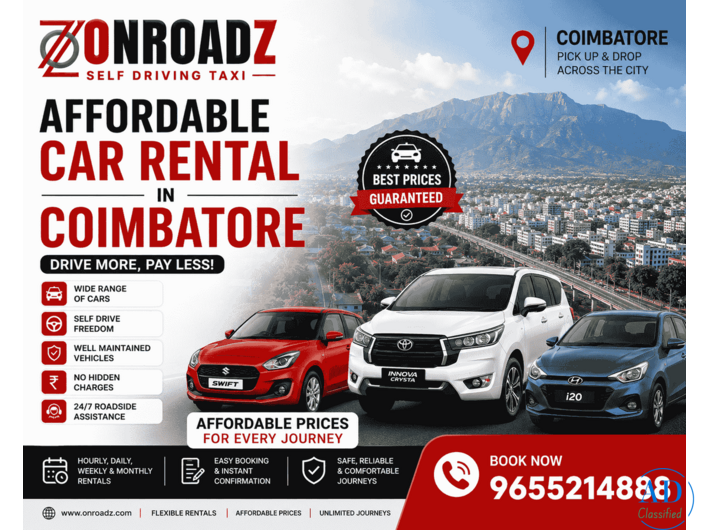 Self Drive Car Rental in Coimbatore | Onroadz