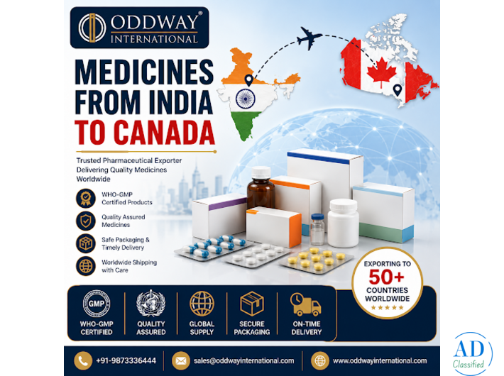 Courier Medicines From India To Canada: Supply Availability | Oddway International