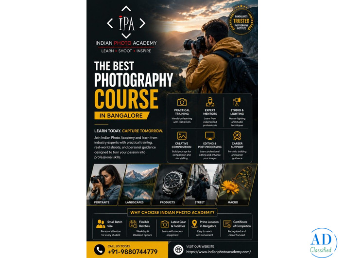 best photography course in Bangalore