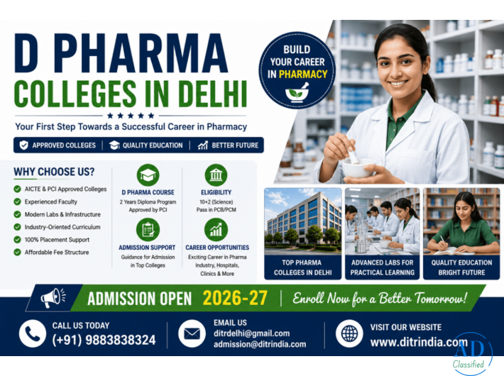 D Pharma Colleges in Delhi – Course & Admission Information