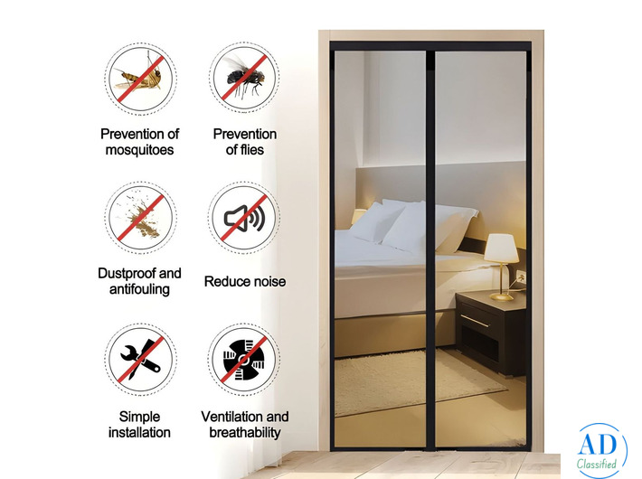 Loovox Magnetic Mosquito Net for Doors – No Drilling, Auto-Close Screen Door