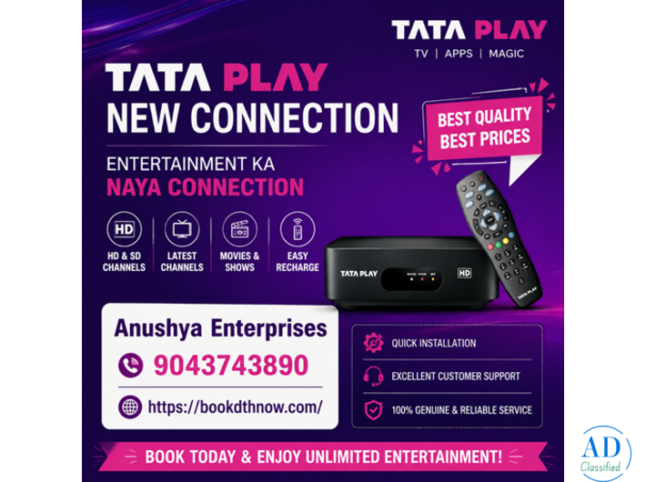 Tata Play New Connection Tiruvannamalai | HD DTH Installation