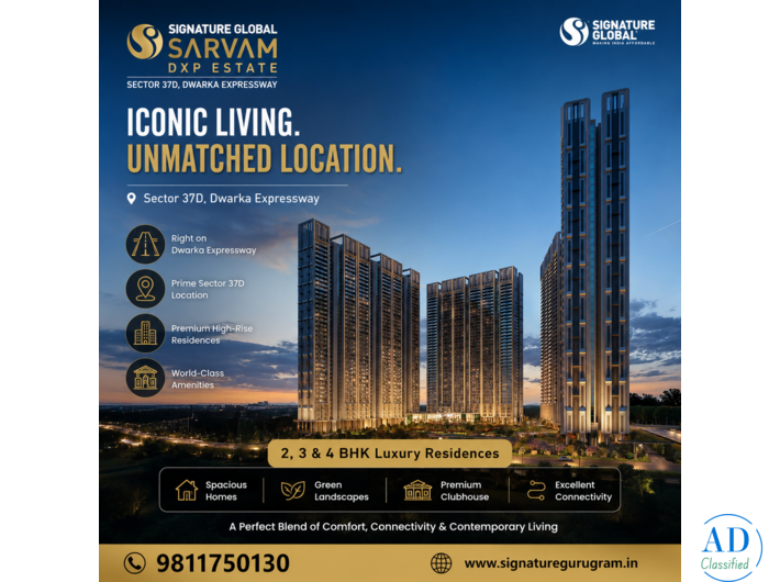 Signature Global Sarvam DXP Estate Gurgaon – Luxury 2, 3 & 4 BHK Homes in Sector 37D