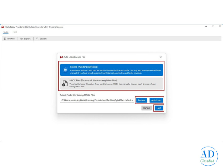 MailsDaddy Thunderbird to Outlook Converter