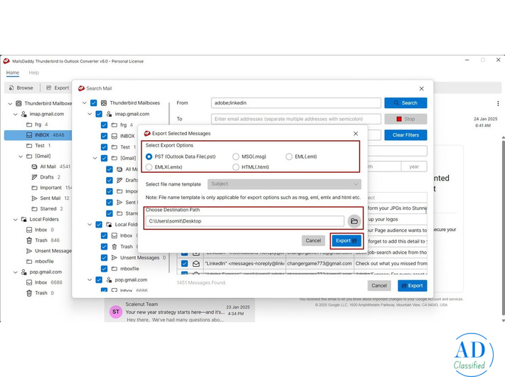 MailsDaddy Thunderbird to Outlook Converter