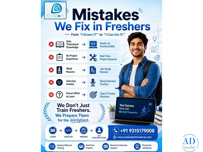 Mistakes We Fix in Freshers - Job IT Training Program for Freshers