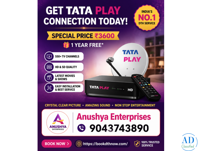 Tata Play New Connection in Tindivanam | Villupuram – Book Now