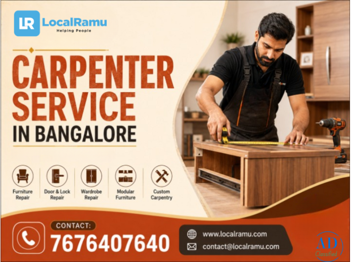 Get Your Carpentry Issues Fixed with LocalRamu in Bangalore