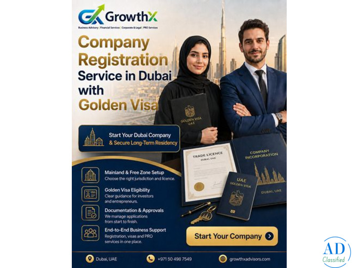Company Registration Service in Dubai with Golden Visa