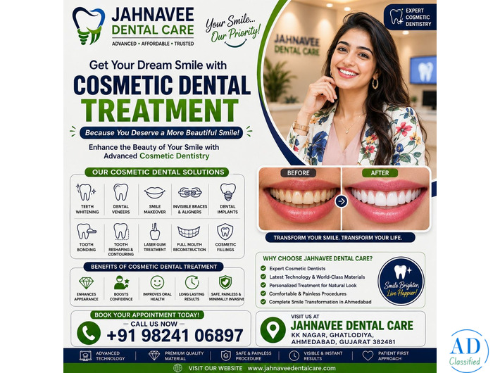 Cosmetic Dental Treatment in Ahmadabad | Jahnavee Dental Care