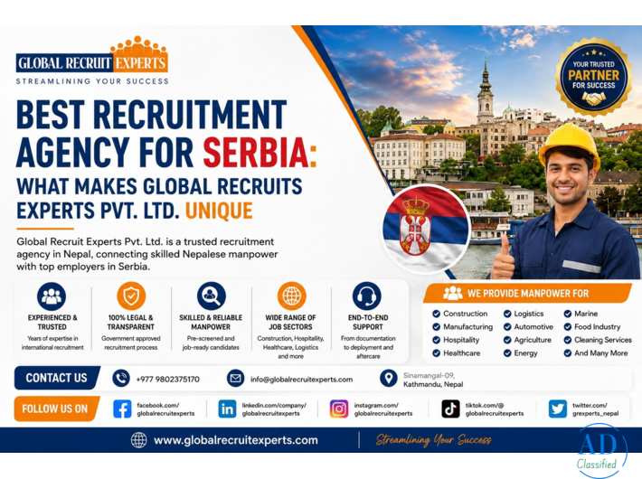 Recruitment Agency for Serbia | Skilled Manpower from Nepal & India