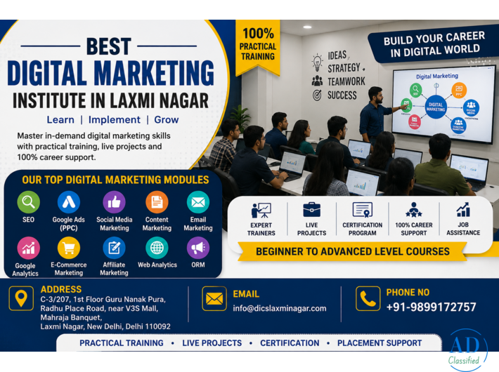 Best Digital Marketing Institute in Laxmi Nagar | DICS