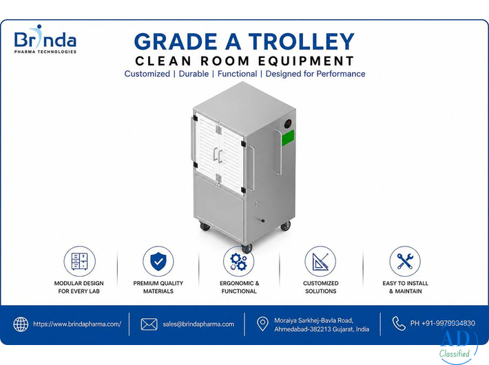 Grade A Trolley Clean Room Equipment Supplier | Brinda Pharma