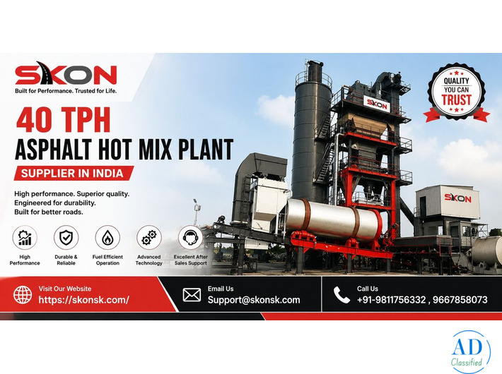 40 TPH Asphalt Hot Mix Plant Supplier in India