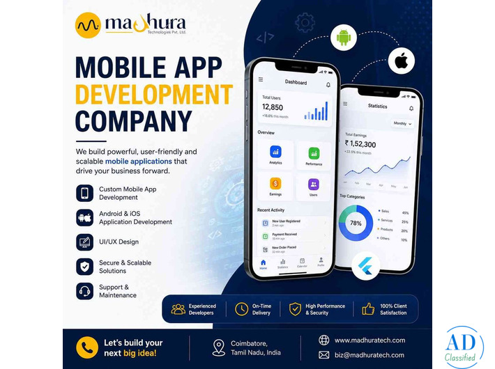 Creative Mobile App Development Company in Coimbatore – Madhura Technologies