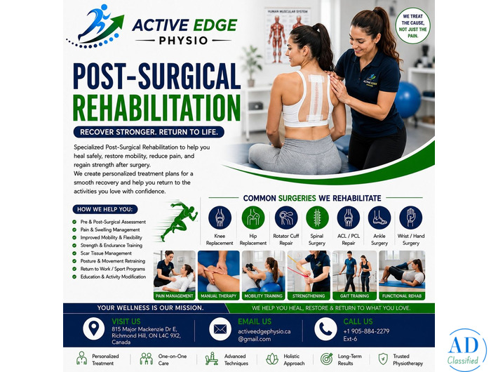 Post-Surgical Rehabilitation in Richmond Hill | Book Today