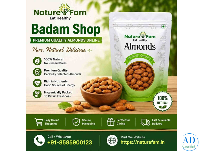 Badam Shop – Premium Quality Almonds Online | Naturefam