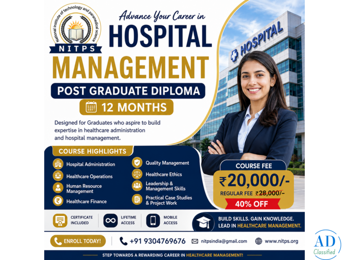 Post Graduate Diploma in Hospital Management – 12 Months
