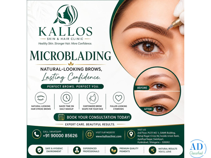 Microblading in Hyderabad | Natural-Looking Eyebrows at Kallos Skin & Hair Clinic