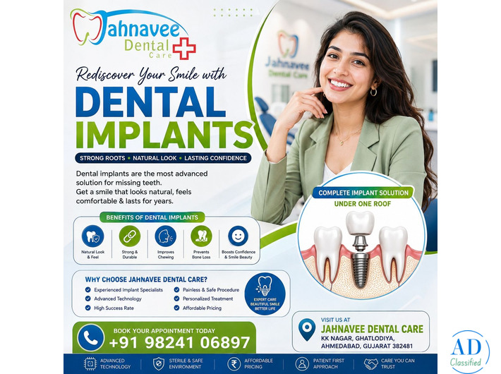 Best Dental Implants Clinic in Ahmadabad – Jahnavee Dental Care