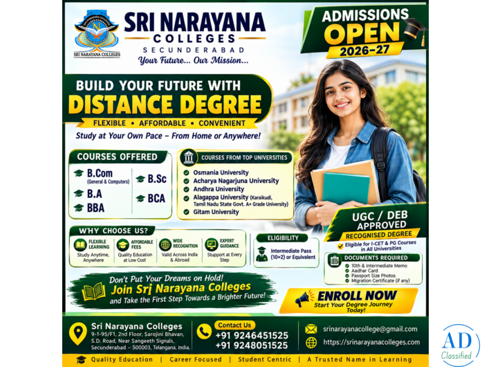 Degree without attending regular college -- Sri Narayana College