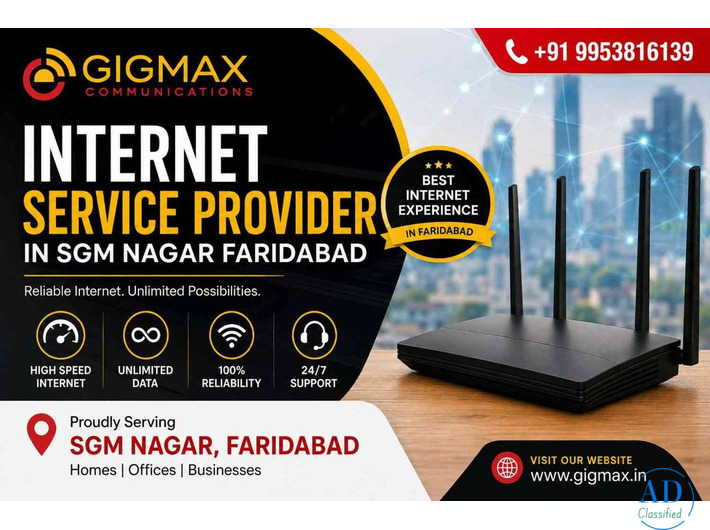 Internet Service Provider in SGM Nagar Faridabad | GIGMAX