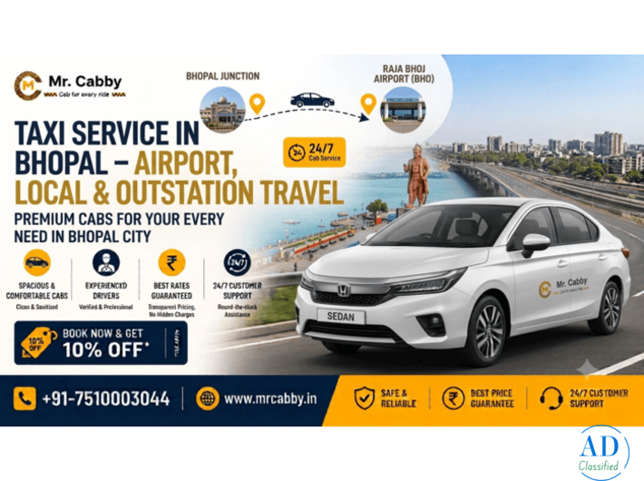 Taxi Service in Bhopal – Airport, Local & Outstation Travel