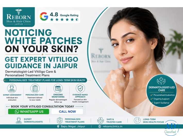 Vitiligo Treatment for White Spots on Face near Tilak Nagar Jaipur