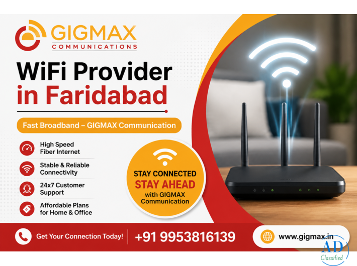 WiFi Provider in Faridabad | Fast Broadband – GIGMAX Communication