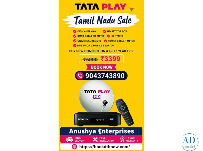 Tata Play New Connection in Pudukottai | Fast & Reliable DTH Service