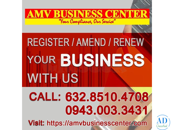 Business Registration, Retirement, Amendment, Change or Transfer of Ownership