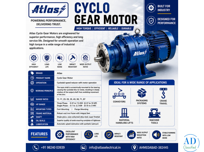 Cycloid Gear Motor Manufacturer Ahmedabad