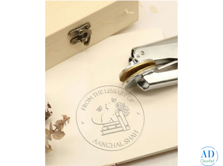 Order Cat Signature Paper Embosser, Personalized 40mm Stamp by Ink N Bow