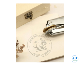 Order Cat Signature Paper Embosser, Personalized 40mm Stamp by Ink N Bow