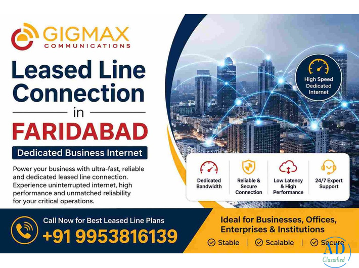 Leased Line Connection in Faridabad | Dedicated Business Internet – GIGMAX