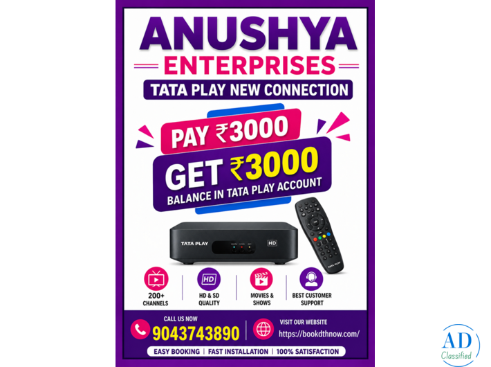 Tata Play New Connection in Manjakuppam | Cuddalore |