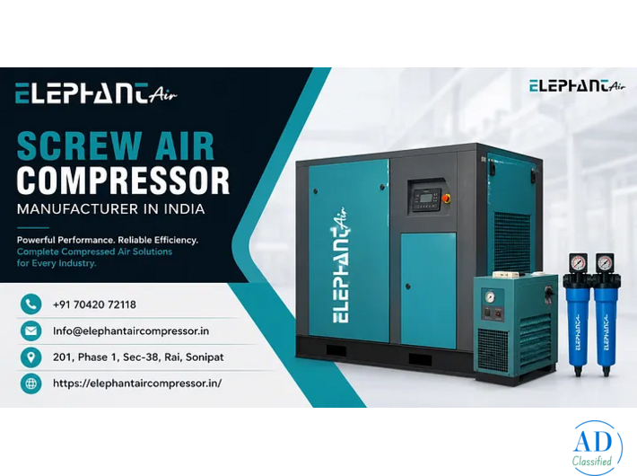 Best Two Stage Screw Air Compressor Manufacturer in Delhi NCR