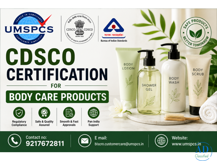 CDSCO Certification for Body Care Products