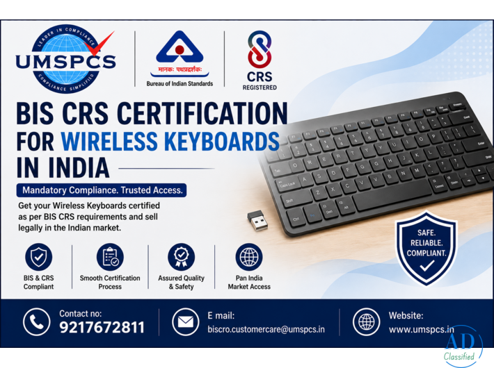 BIS CRS Certification for Wireless Keyboards in India