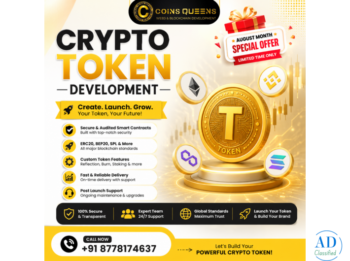 Get a Custom Crypto Token Developed – Special August Offer
