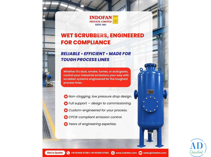 Wet Scrubber Manufacturers in Chennai | Industrial Emission Control