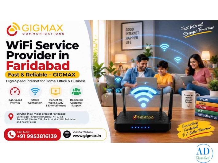 WiFi Service Provider in Faridabad | Fast & Reliable – GIGMAX